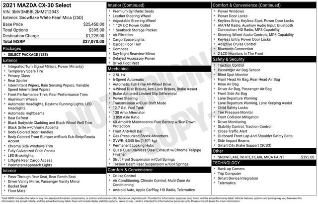 2021 Mazda Mazda CX-30 Select