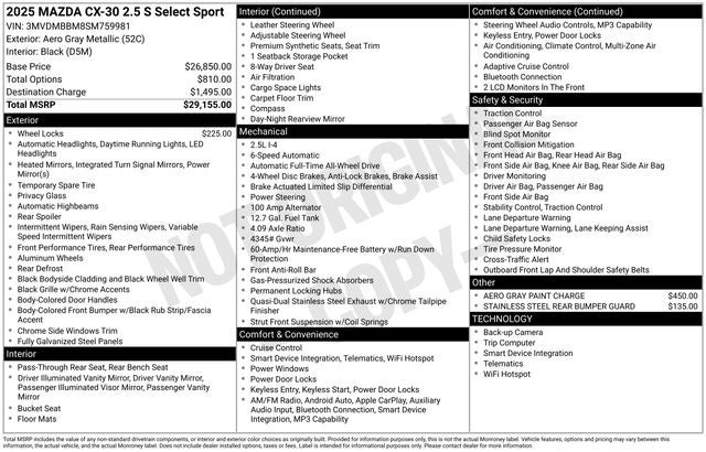 2025 Mazda Mazda CX-30 2.5 S Select Sport