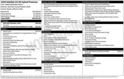 2025 Mazda Mazda CX-50 Hybrid Premium
