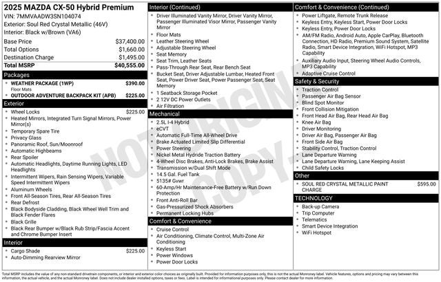 2025 Mazda Mazda CX-50 Hybrid Premium