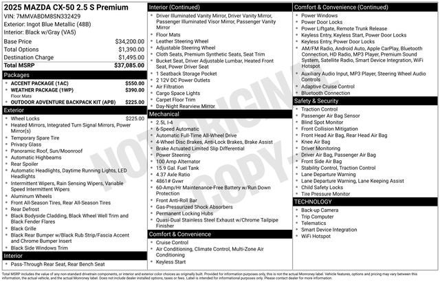 2025 Mazda Mazda CX-50 2.5 S Premium Package