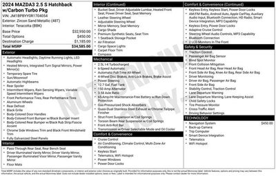 2024 Mazda Mazda3 2.5 Carbon Turbo