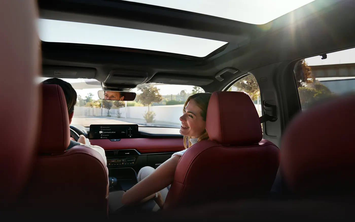 Friends riding in the 2-row 2027 Mazda CX-90 | 495 Mazda in Lowell MA