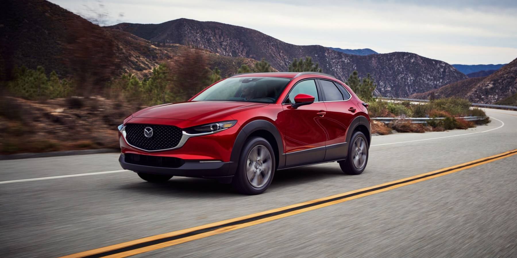 2025 Mazdan CX-30 driving on a mountain road.