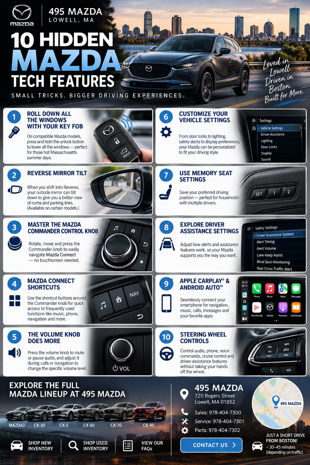Mazda tips and Tricks For Hidden Technology Boston Lowell Mazda Owners